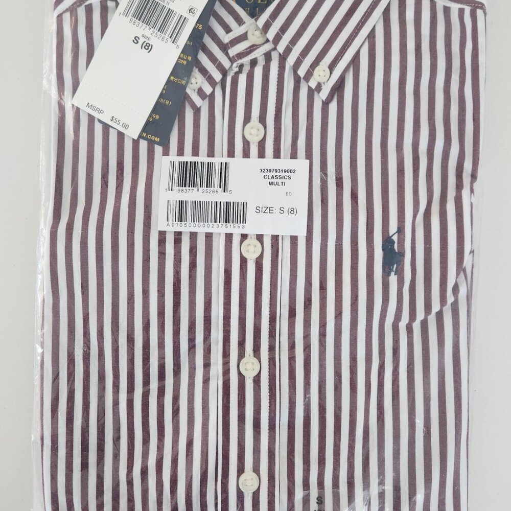 Polo ralph lauren boys striped Poplin shirt - Picture 3 of 5